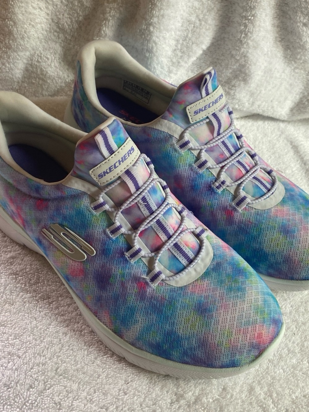Skechers Women's Slip-On Athletic Sneakers in Pastel Tie-Dye